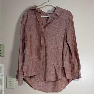 Sigrid Olsen Relaxed Button-Front Top - Dusty Rose